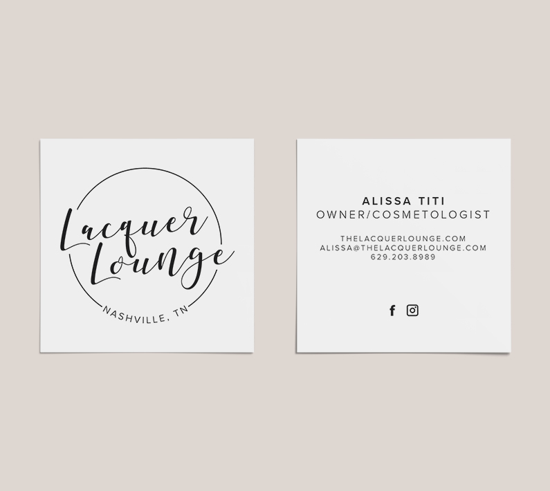 Lacquer Lounge business card